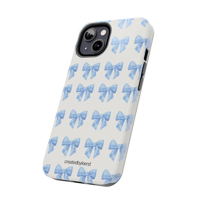 Multiple Blue Bows on Beige iPhone Case