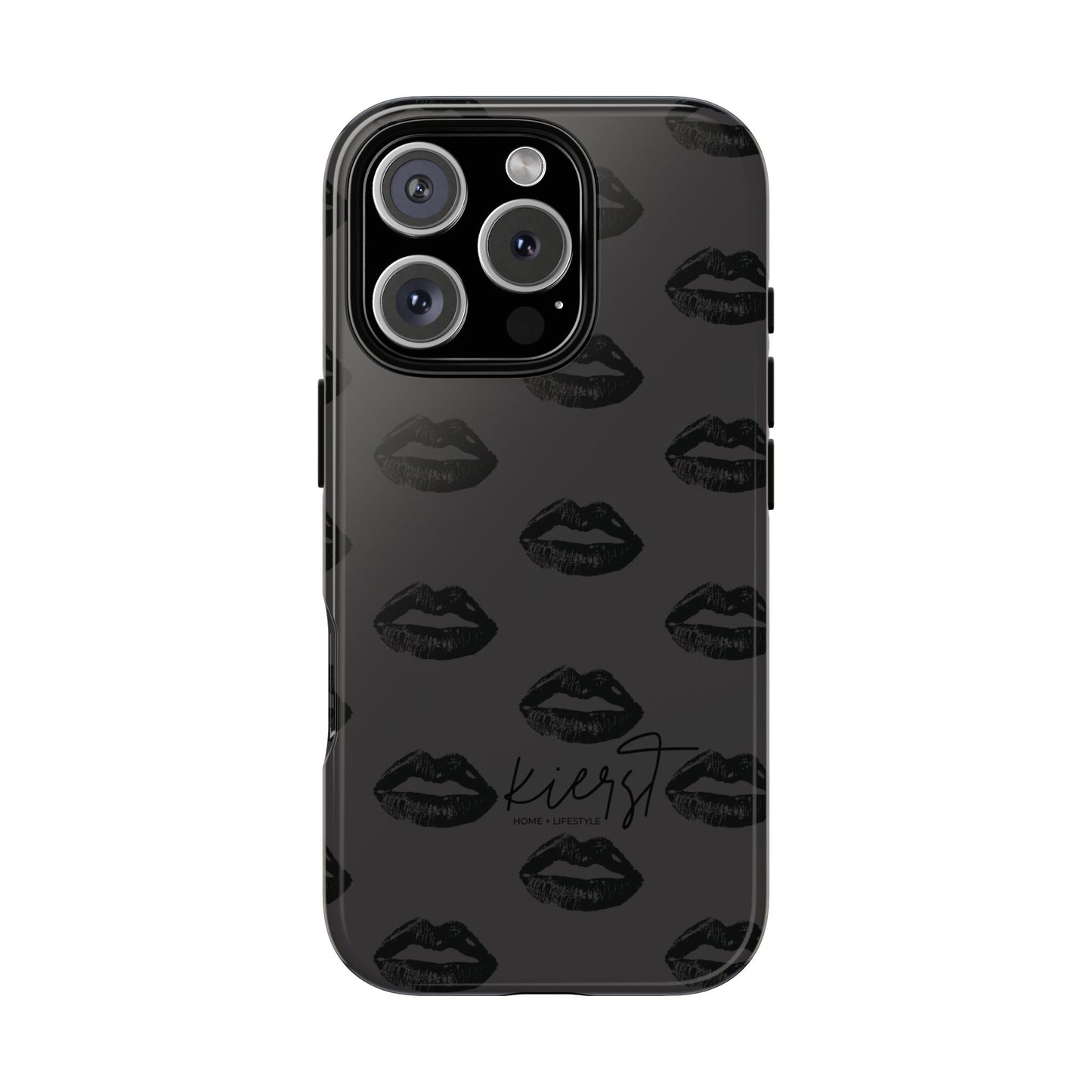 Black Lips on Charcoal iPhone Case