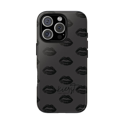 Black Lips on Charcoal iPhone Case