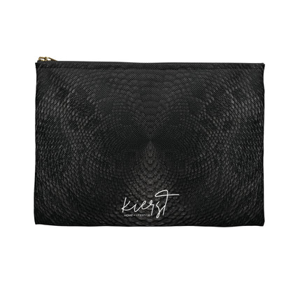Black + Grey Snake Print Accessory Pouch