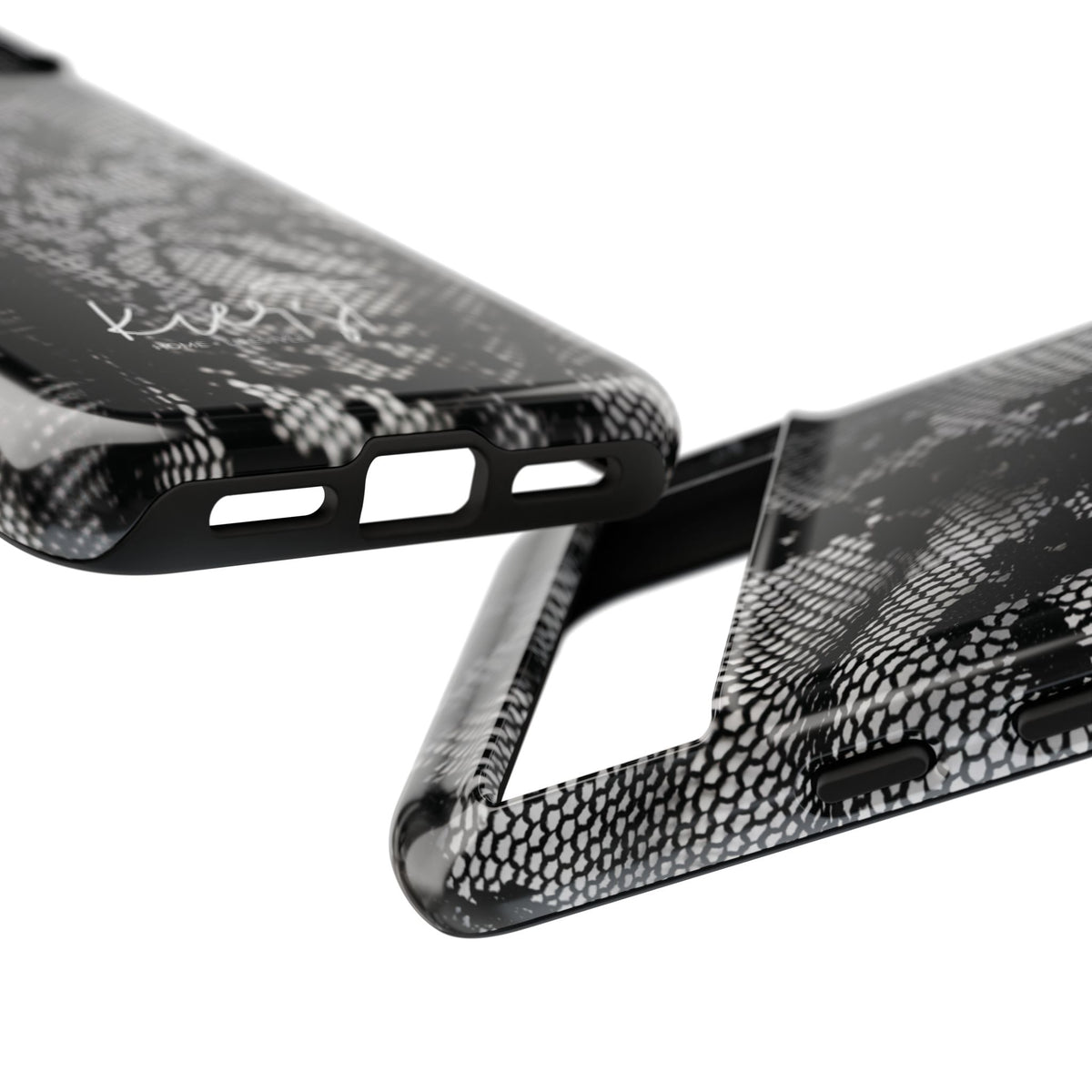 Black + White Lace Print Google Pixel Phone Case