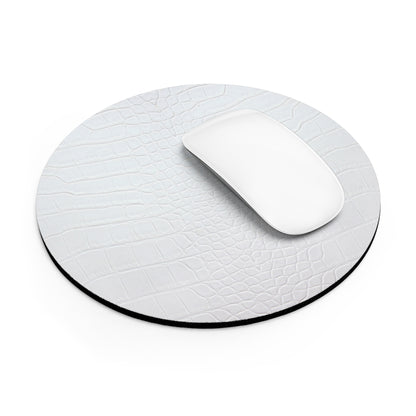 White Alligator Print Mouse Pad