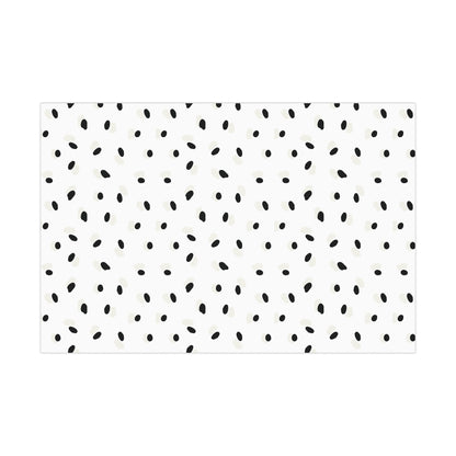 Black and Cream Spots on White Gift Wrapping Paper
