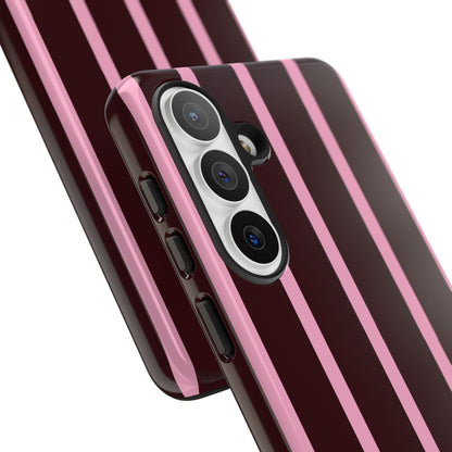 Signature Velvet Noir + Pink Stripes Samsung Galaxy Phone Case