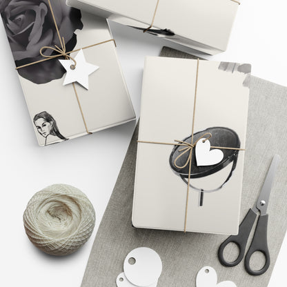 B&W Fashion Themed on Bone Gift Wrapping Paper