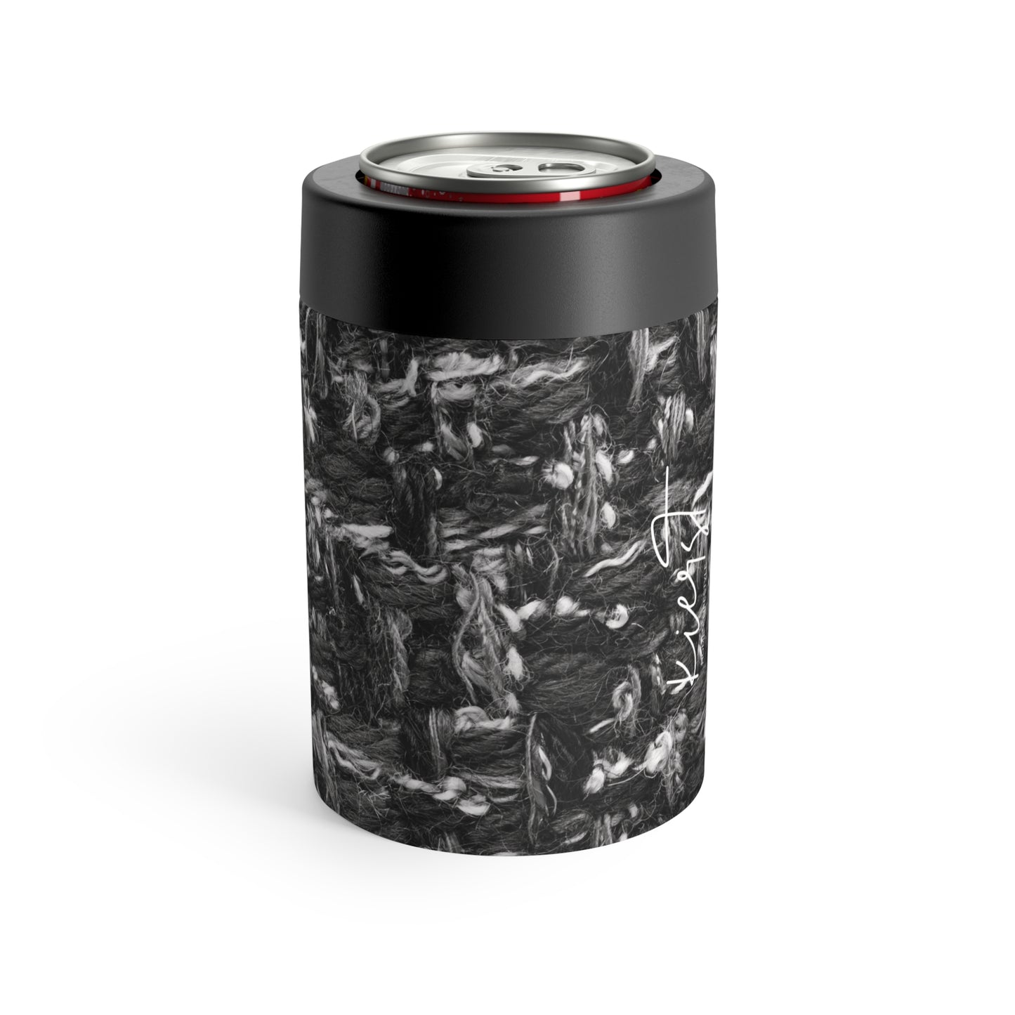 Grey Tweed Print Can Holder