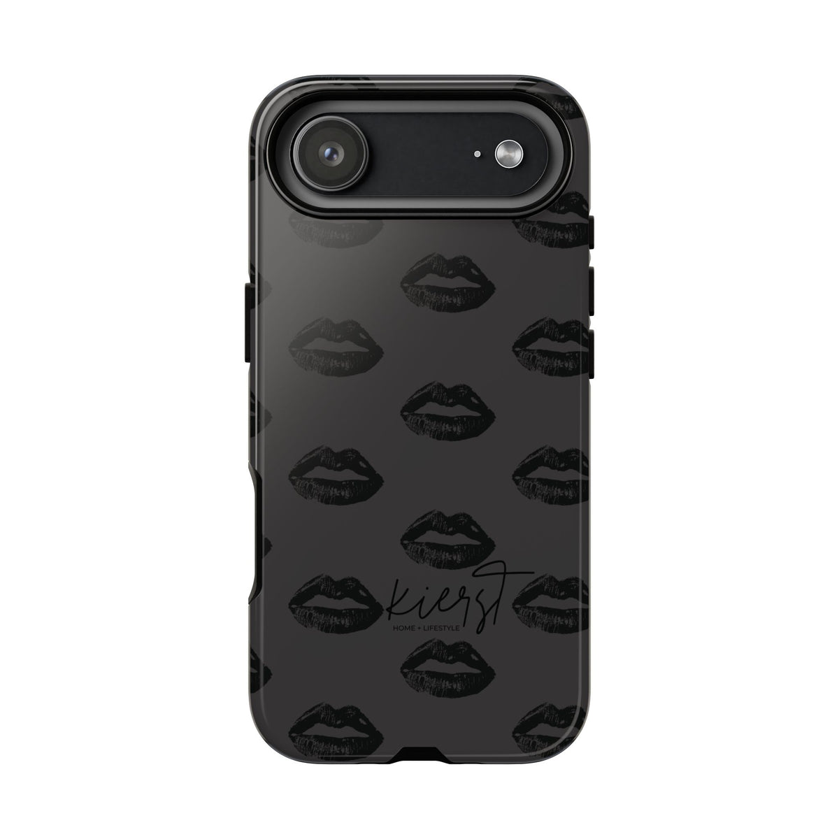 Black Lips on Charcoal iPhone Case