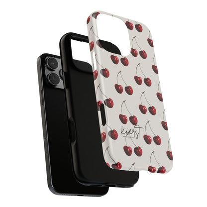 Moody Cherry Stems on White Bone iPhone Case