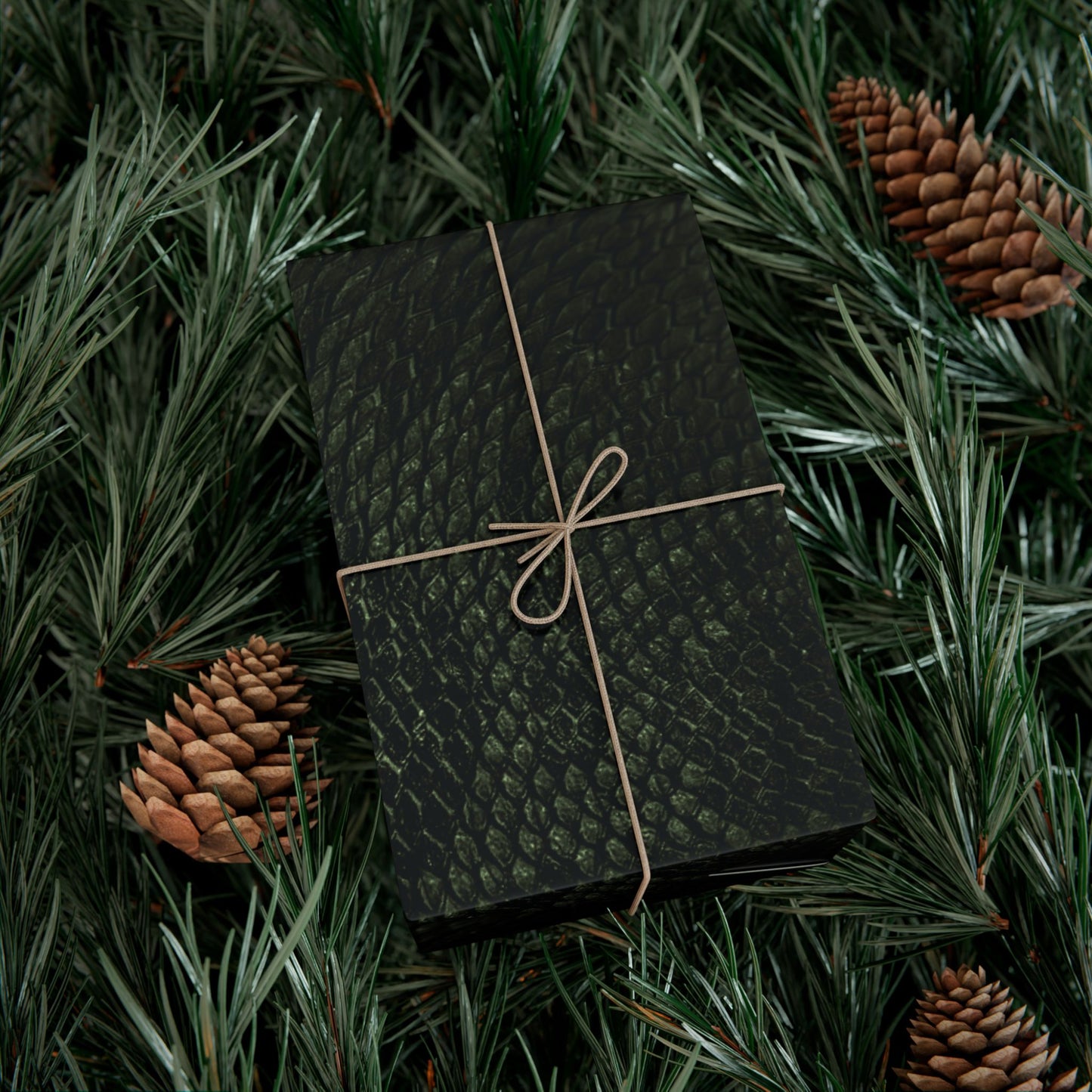 Deep Rich Green Snake Print Gift Wrapping Paper