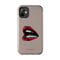 Vintage Newspaper Red Lips iPhone Case