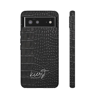 Black Crocodile Print Google Pixel Phone Case