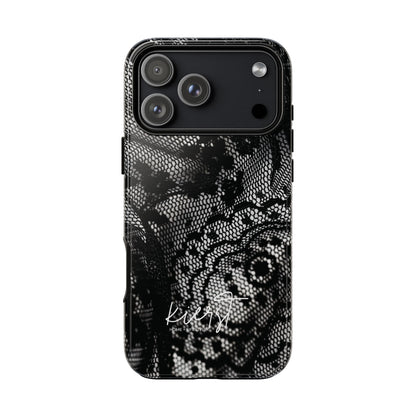 Black + White Lace Print iPhone Case