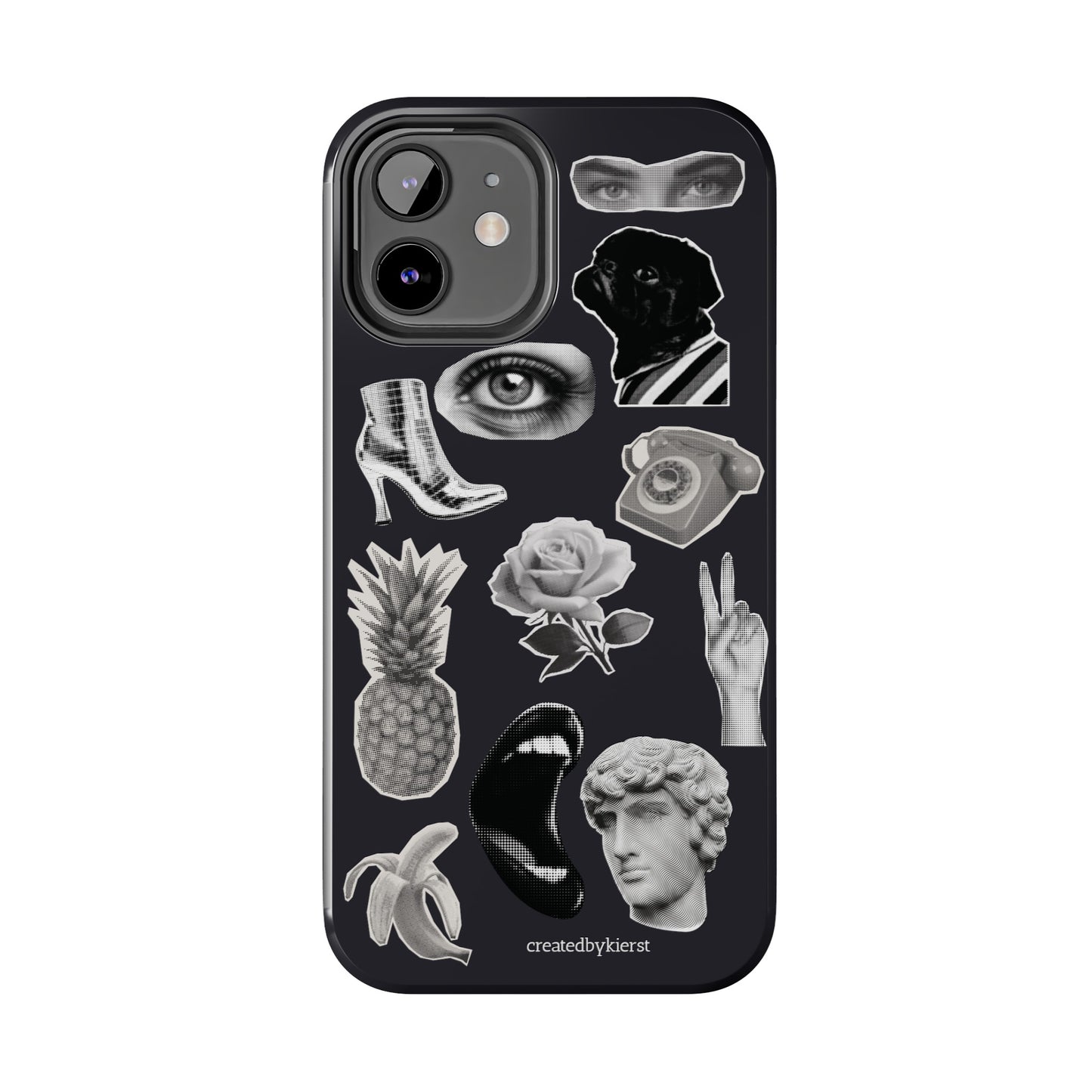 Black & White Vintage Sticker Design iPhone Case