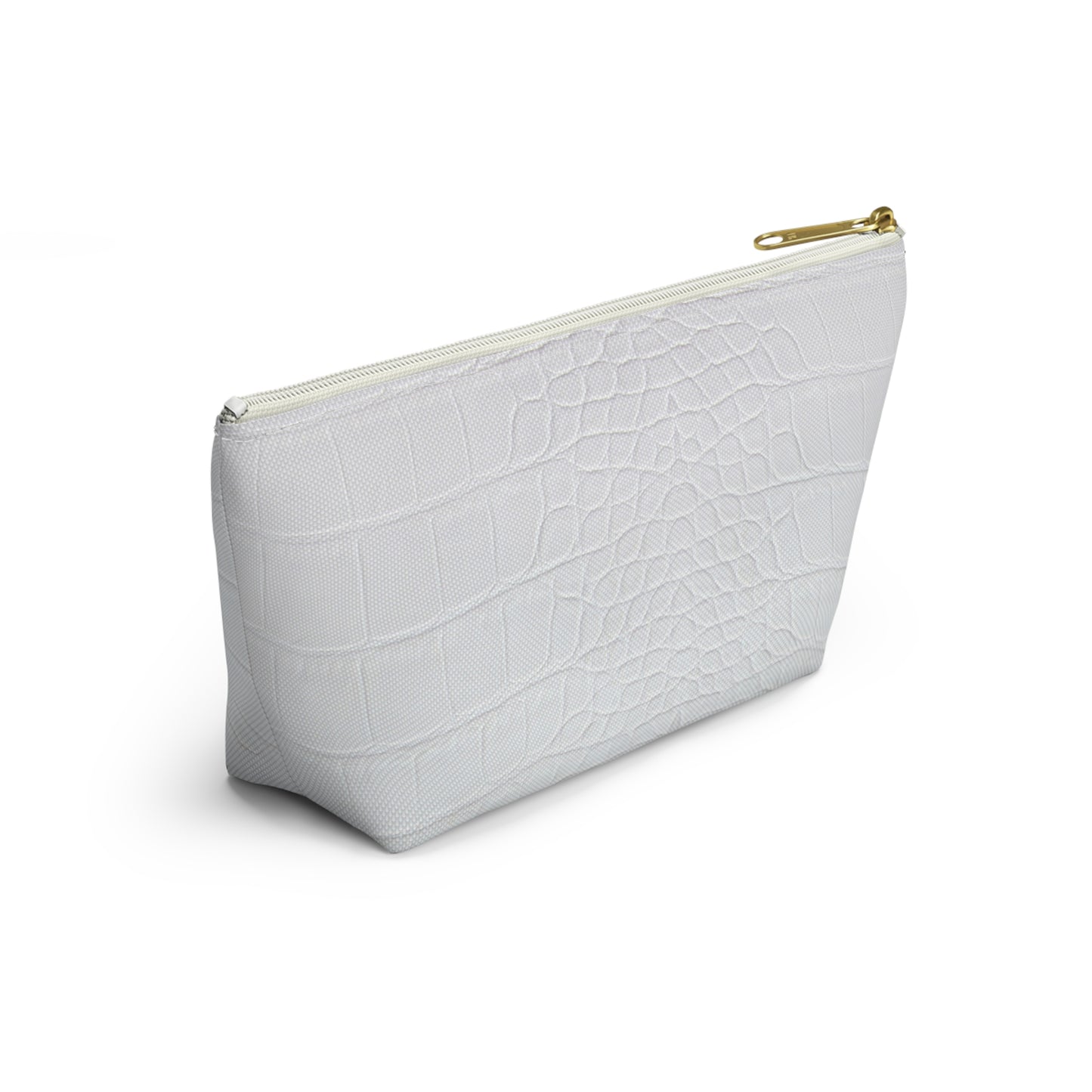 White Alligator Accessory Pouch w T-bottom