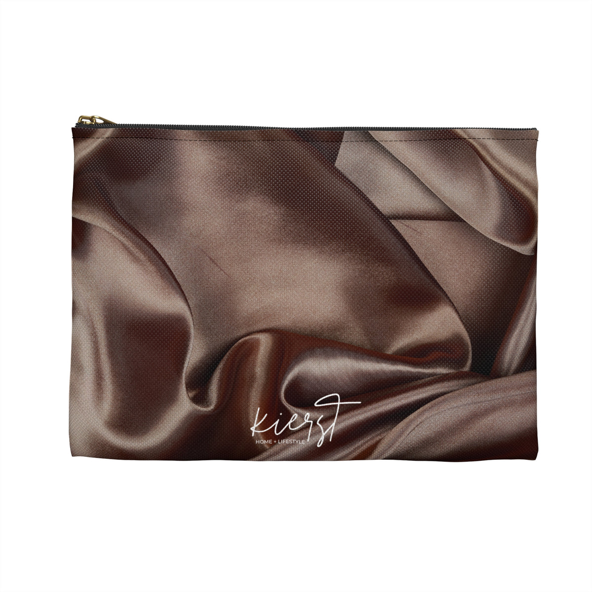 Chocolate Silk Print Accessory Pouch