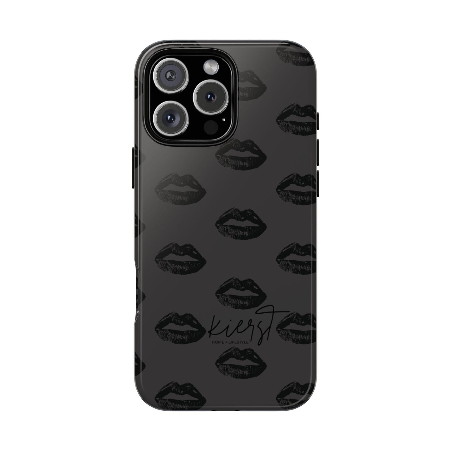 Black Lips on Charcoal iPhone Case