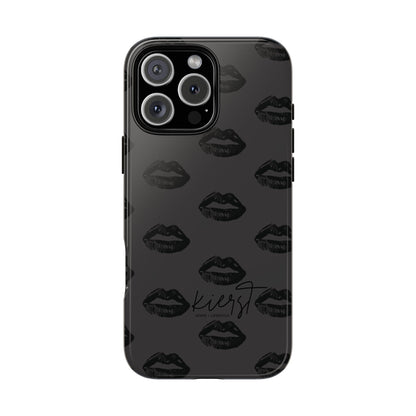 Black Lips on Charcoal iPhone Case
