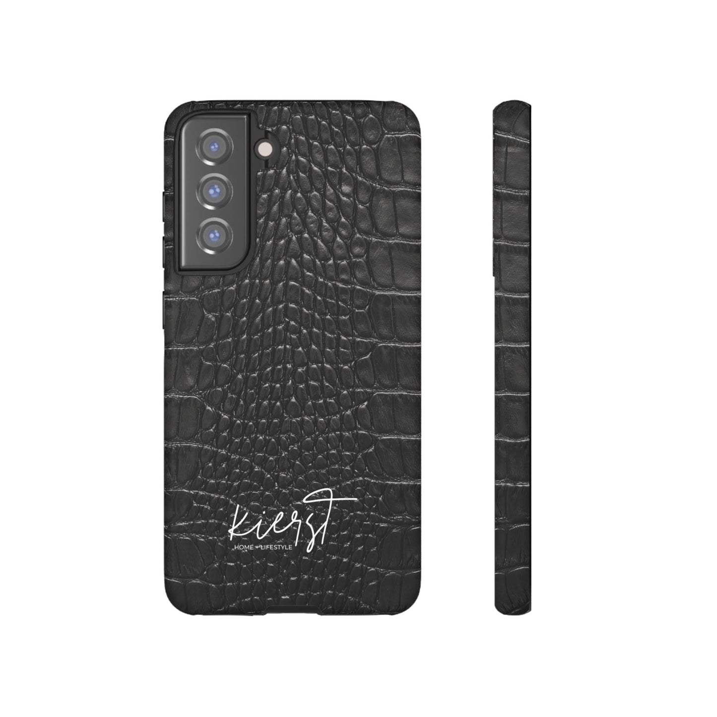 Black Alligator Print Samsung Galaxy Phone Case