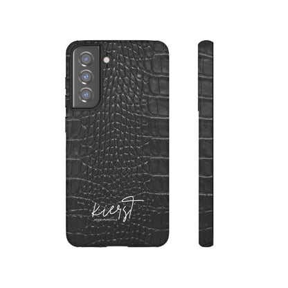 Black Alligator Print Samsung Galaxy Phone Case