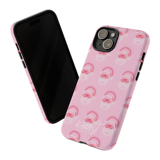 Holiday 25 Neon Sign Santa on Pink iPhone Case