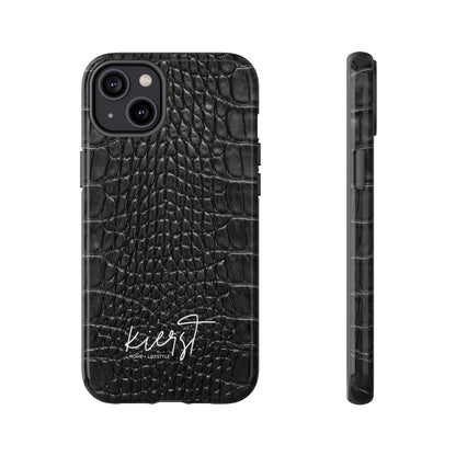 Black Alligator Print iPhone Case