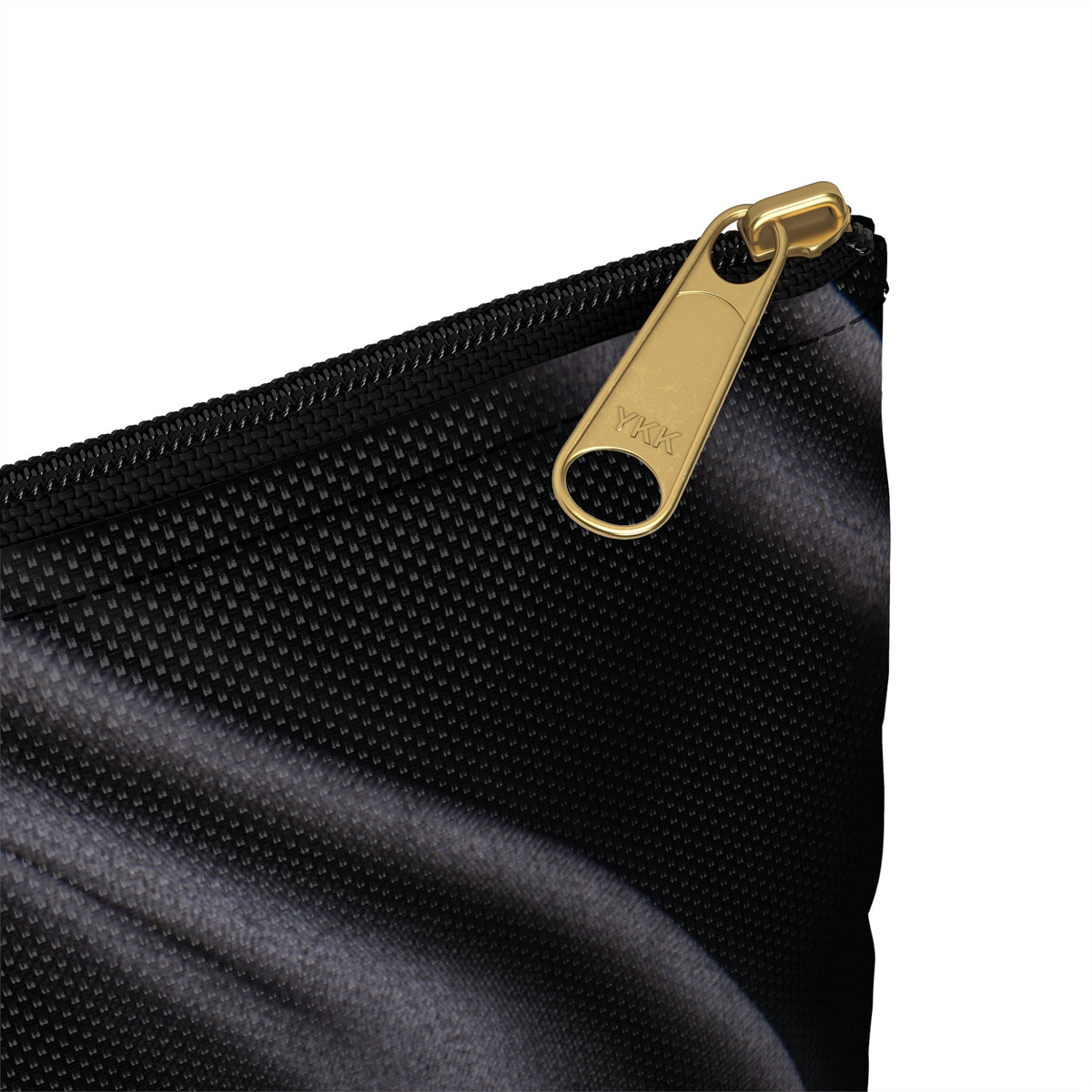 Black Silk Print Accessory Pouch