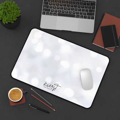 White Sparkle Desk Mat