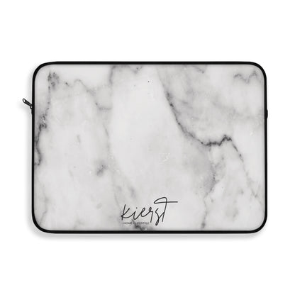 Lived-In Grey and White Marble Laptop Sleeve | Everyday Classic