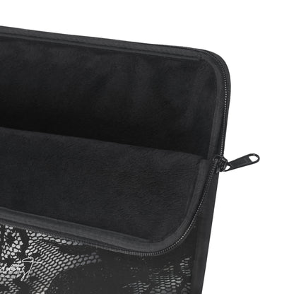 Black + White Lace Print Laptop Sleeve