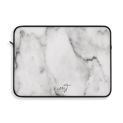 Lived-In Grey and White Marble Laptop Sleeve | Everyday Classic