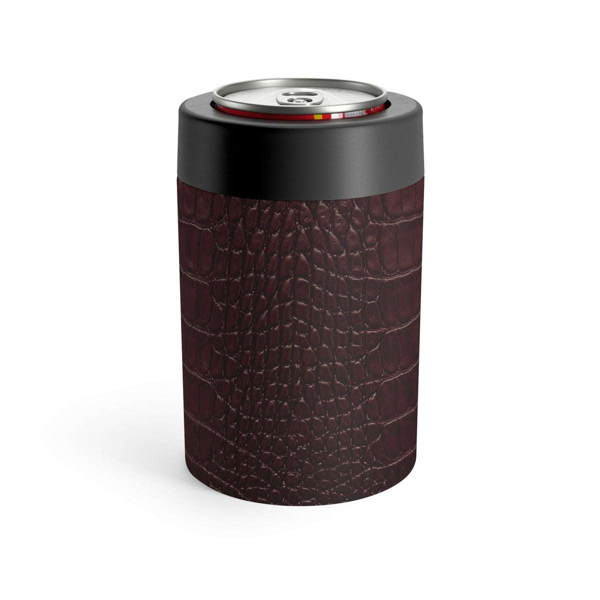 Signature Velvet Noir Crocodile Print Can Holder