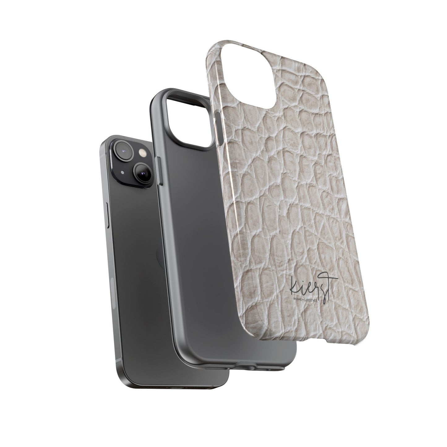 Cream Reptile Print iPhone Case