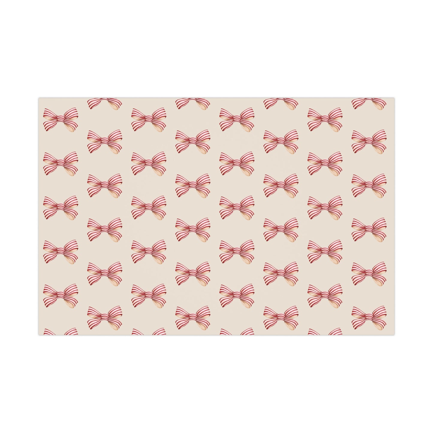 Red and Cream Bow Gift Wrapping Paper