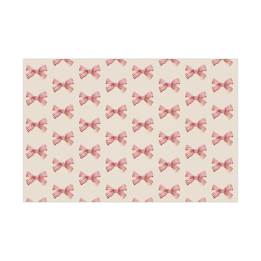 Red and Cream Bow Gift Wrapping Paper