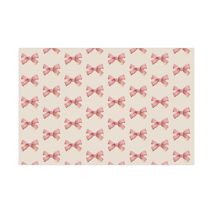 Red and Cream Bow Gift Wrapping Paper