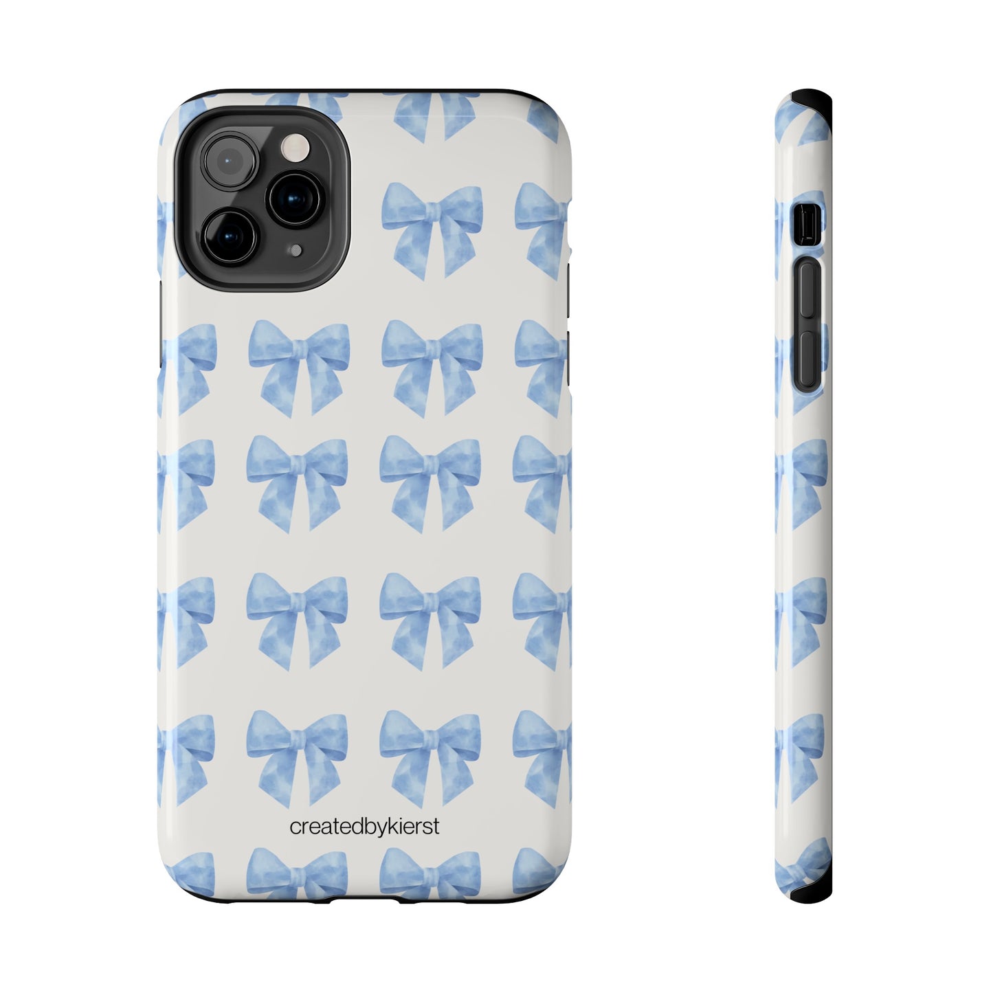 Multiple Blue Bows on Beige iPhone Case