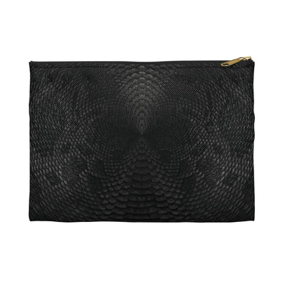 Black + Grey Snake Print Accessory Pouch