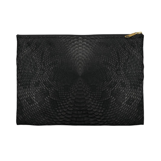 Black + Grey Snake Print Accessory Pouch