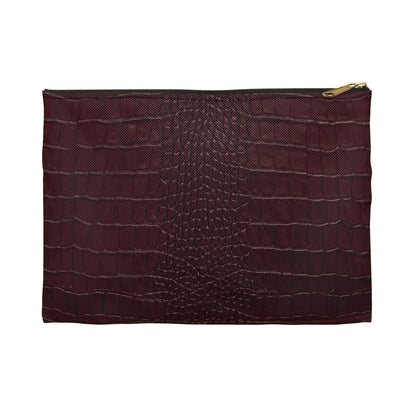 Signature Velvet Noir Crocodile Print Accessory Pouch