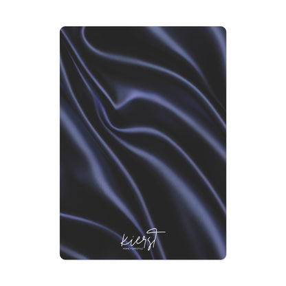 Navy Silk Print Poker Playing Cards