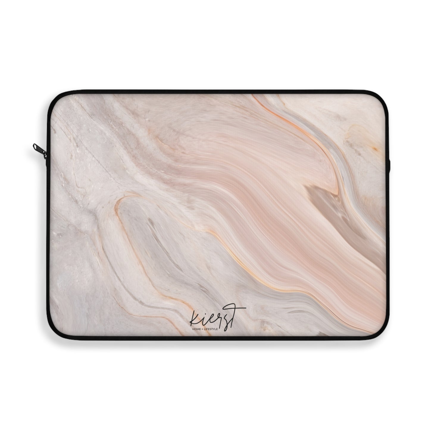 Blush Swirl Marble Laptop Sleeve | Soft Neutral Tech Accessory
