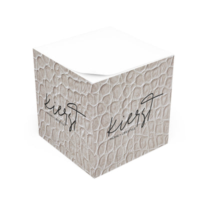 Cream Reptile Sticky Note Cube | Subtle Texture, Everyday Style
