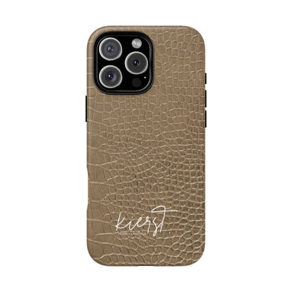Tan Alligator Print iPhone Cas
