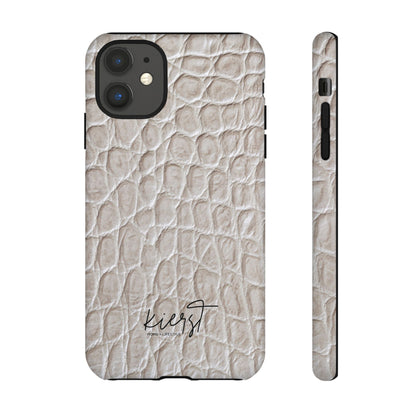 Cream Reptile Print iPhone Case