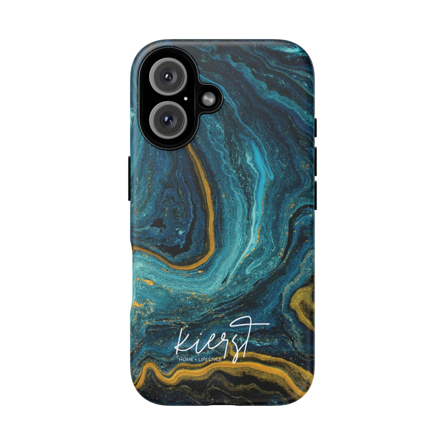 Teal & Gold Marble iPhone Case
