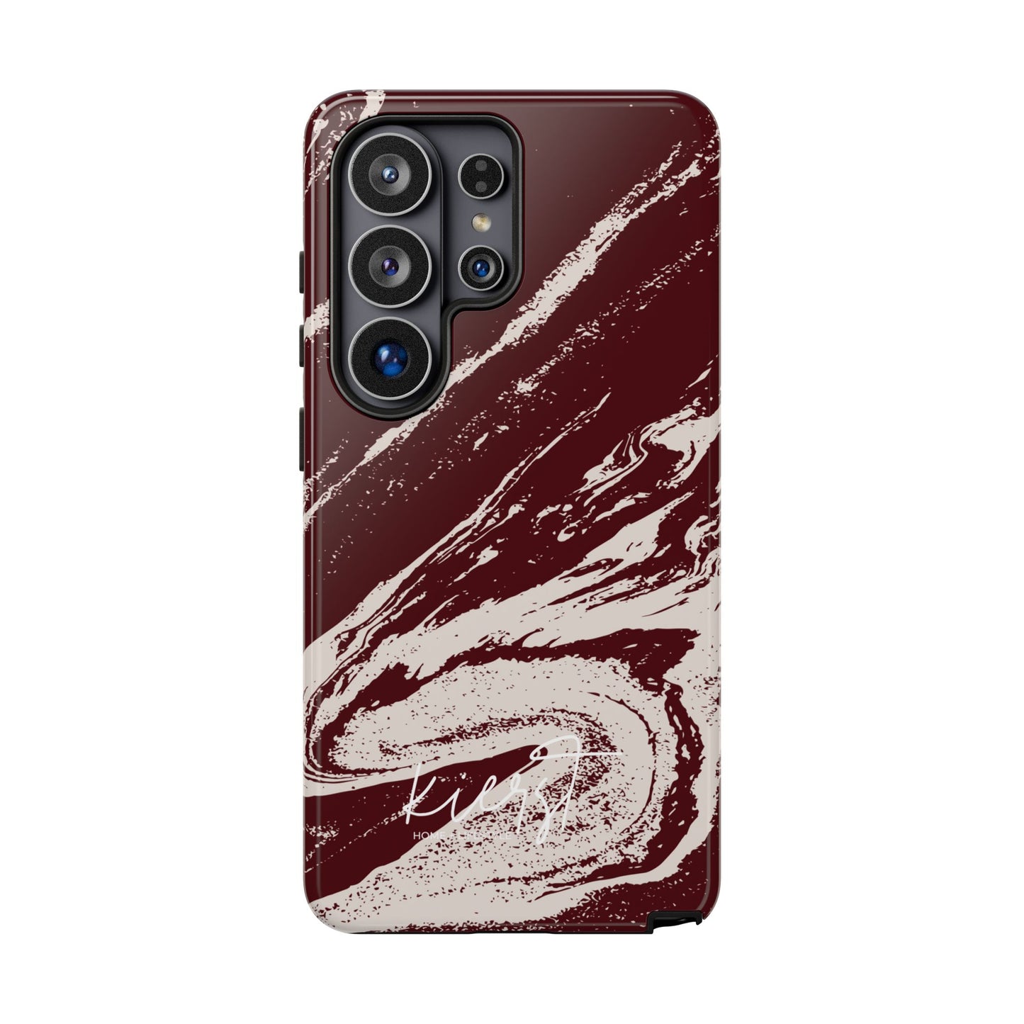 Cream Marble on Signature Velvet Noir Samsung Galaxy Phone Case