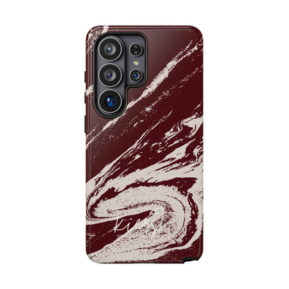 Cream Marble on Signature Velvet Noir Samsung Galaxy Phone Case