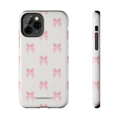 Pink Multiple Bows on Beige iPhone Case