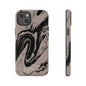 Taupe and Black Marble iPhone Case