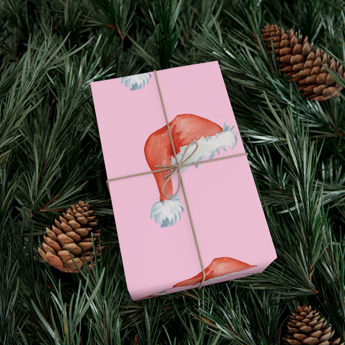 Colorful Christmas on Pink Gift Wrapping Paper